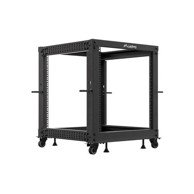 LANBERG Open rack 19", 12U, 600x600-1100, regulirani, crni